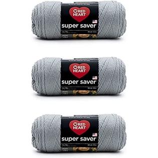 Red Heart Super Saver Dusty Gray Yarn - 3 Pack of 198g/7oz