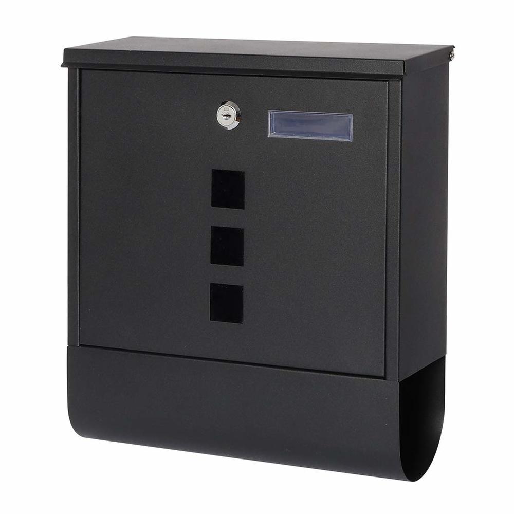 Decaller Metal Mailboxes with Sturdy Key Lock, Wall Mounted Waterproof Mail Box with Transparent Cover, 13.38'' x 12'' x 3.54''