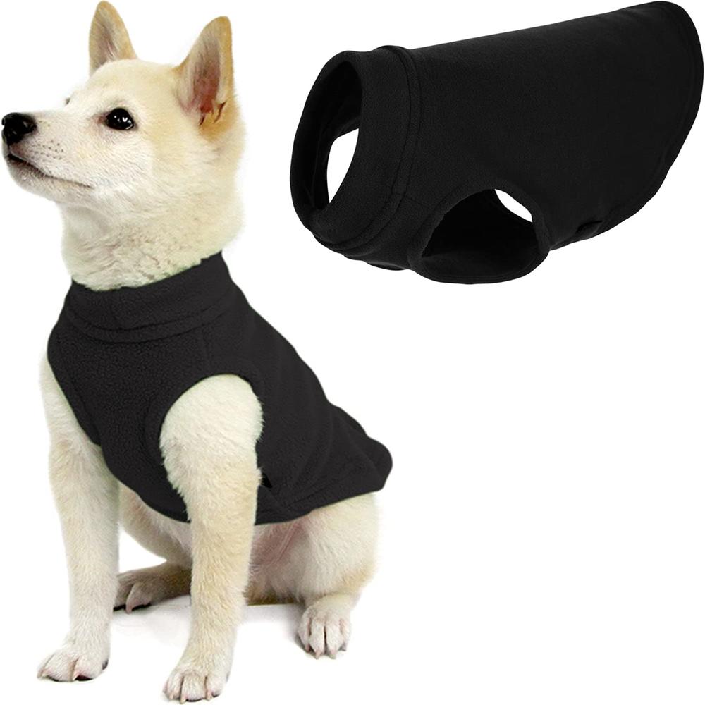Gooby Stretch Fleece Vest Dog Sweater - Black, Small - Warm Pullover Fleece Dog Jacket - Winter Dog Clothes for Small Dogs Boy o