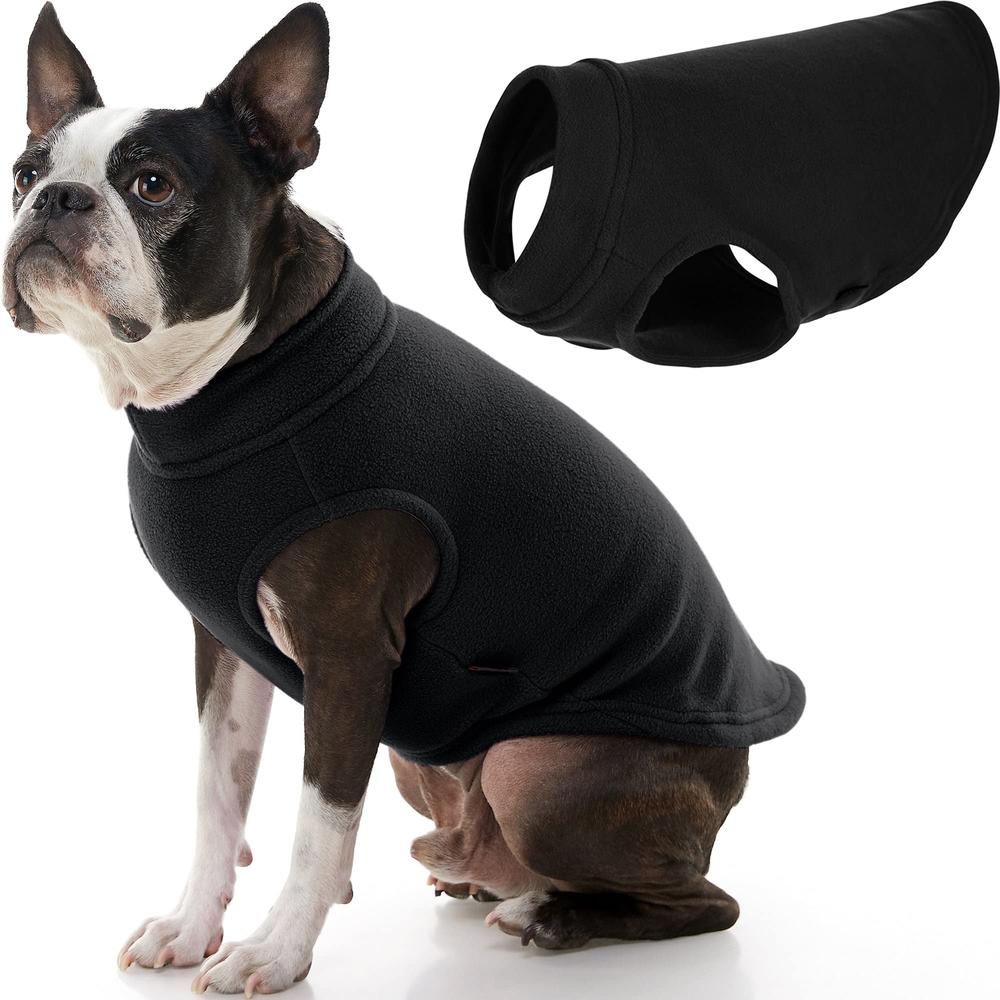 Gooby Stretch Fleece Vest Dog Sweater - Black, Large - Warm Pullover Fleece Dog Jacket - Winter Dog Clothes for Small Dogs Boy o