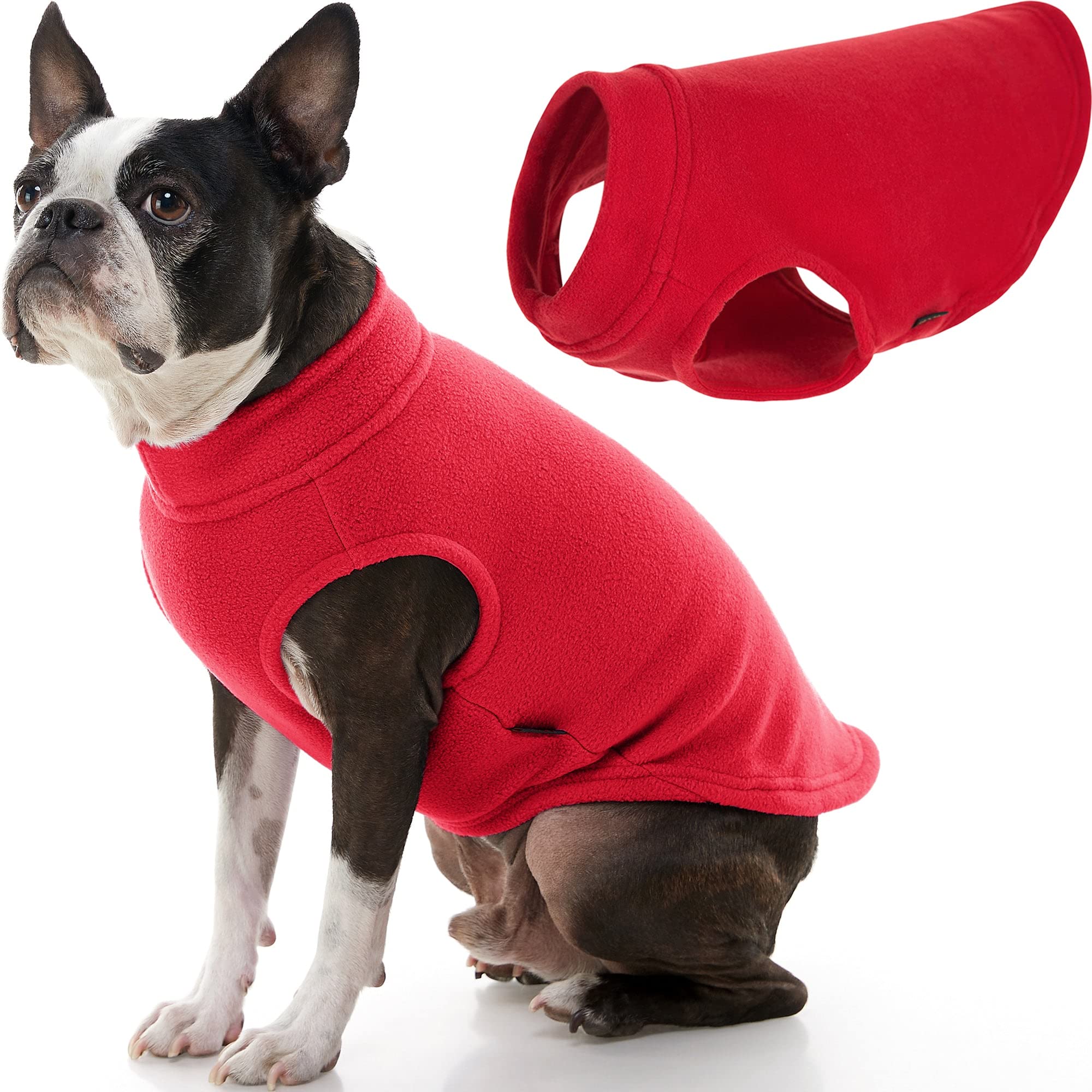 Gooby Stretch Fleece Vest Dog Sweater - Red, X-Large - Warm Pullover Fleece Dog Jacket - Winter Dog Clothes for Small Dogs Boy o