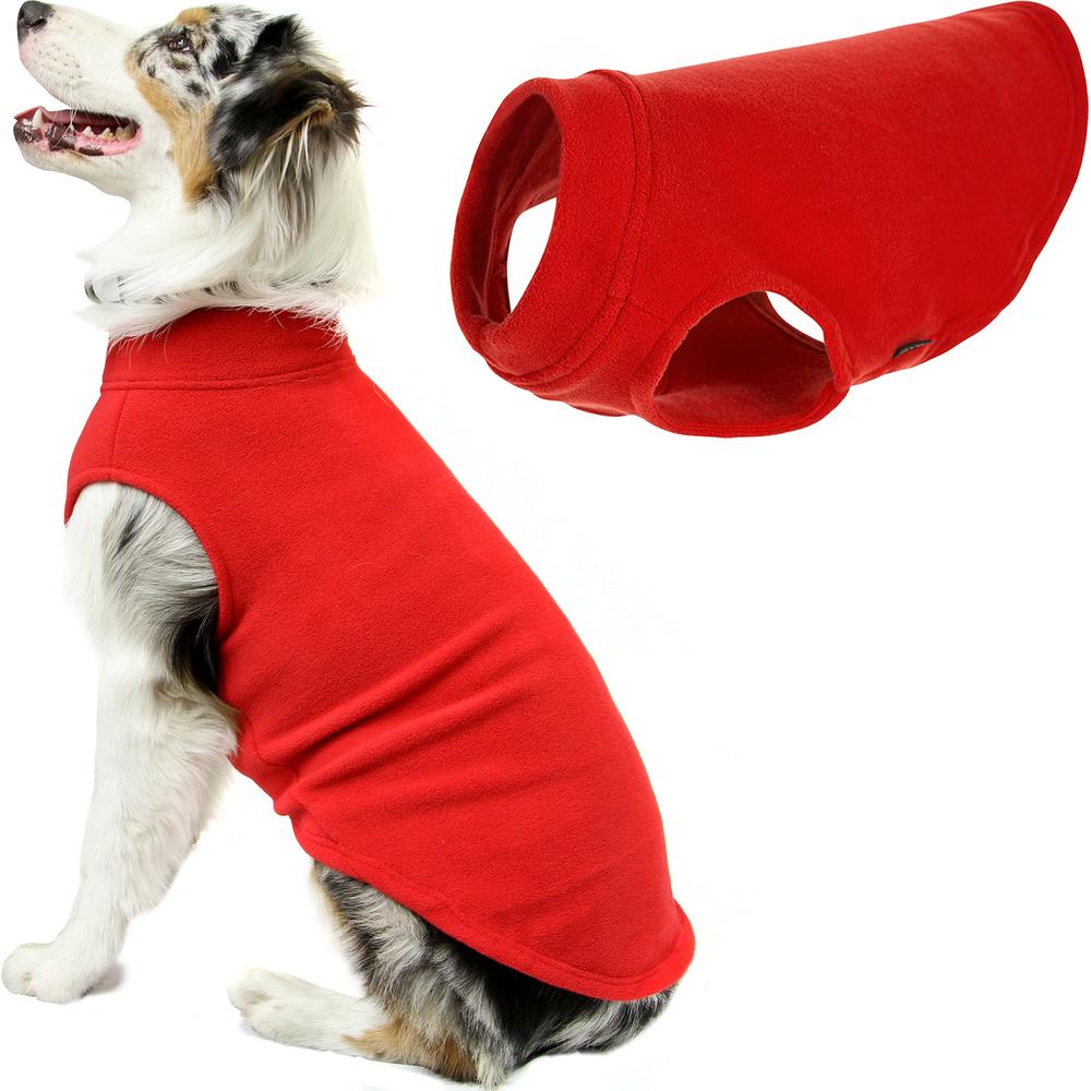 Gooby Stretch Fleece Vest Dog Sweater - Red, 4X-Large - Warm Pullover Fleece Dog Jacket - Winter Dog Clothes for Small Dogs Boy 