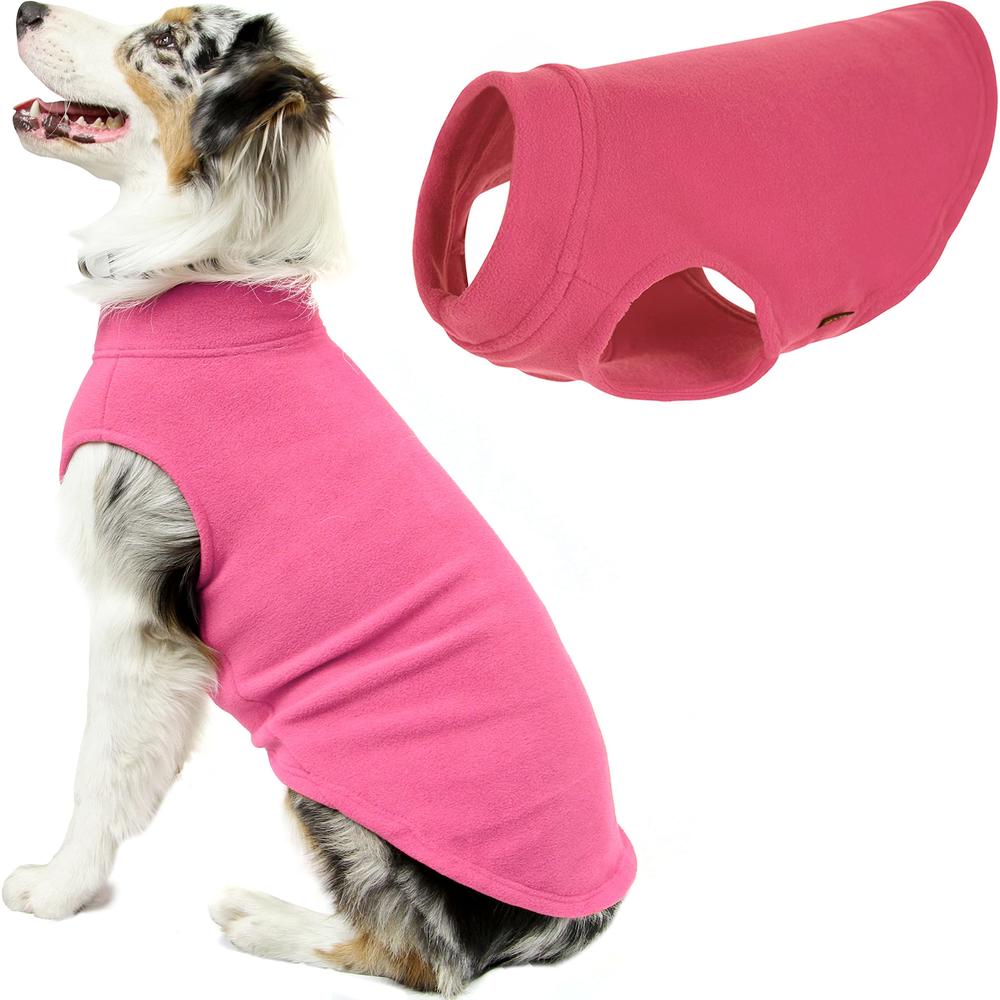 Gooby Stretch Fleece Vest Dog Sweater - Pink, 4X-Large - Warm Pullover Fleece Dog Jacket - Winter Dog Clothes for Small Dogs Boy