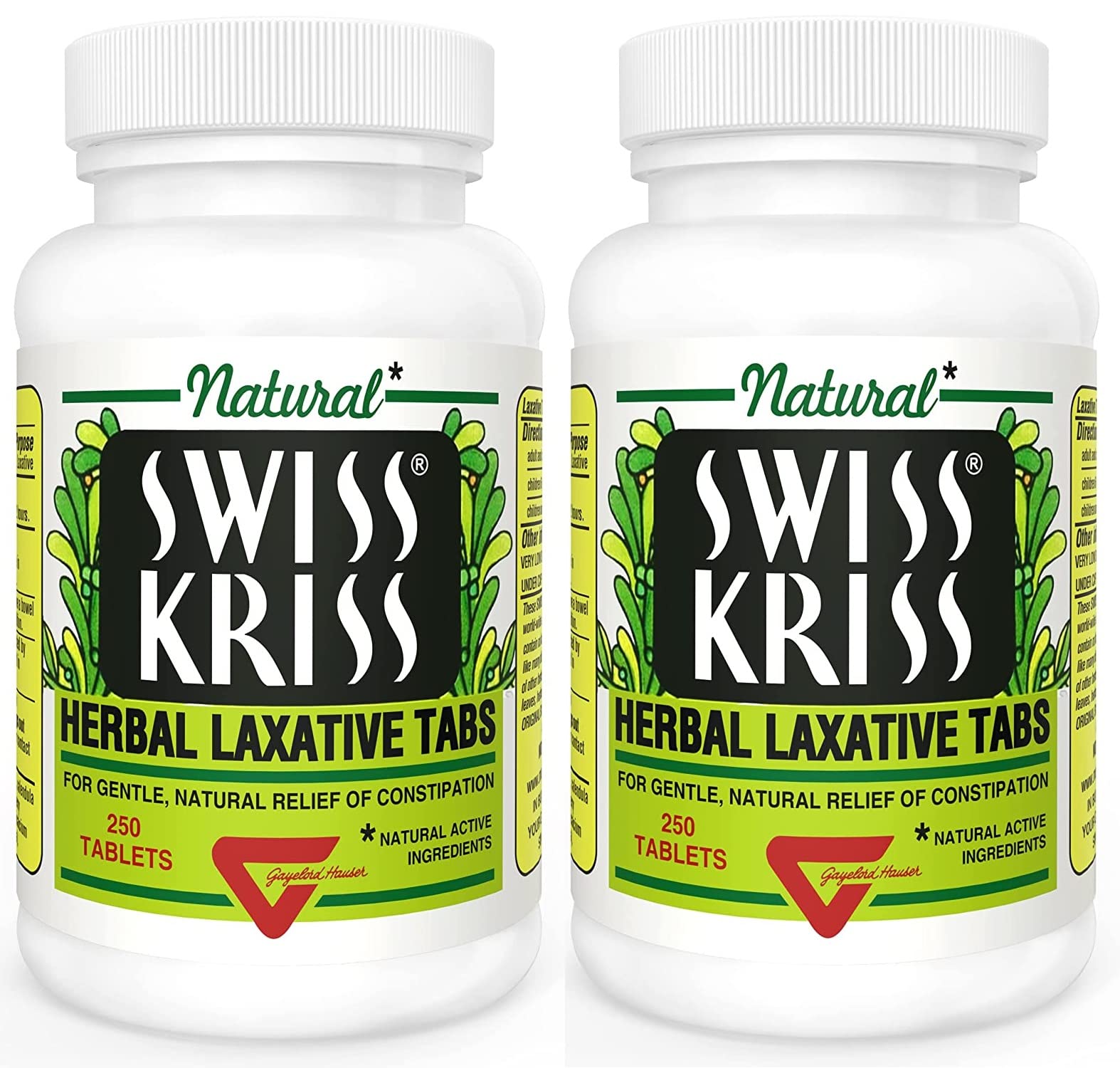 Swiss Kriss Herbal Laxative Tablets, Gentle & Natural Laxatives for Constipation Relief for Adults & Children Over Age 6, Works 