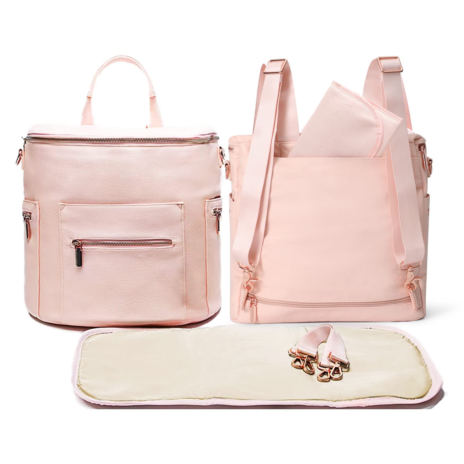 miss fong Diaper Bag Backpack Baby Diaper Bag, Large Leather  display picture 2