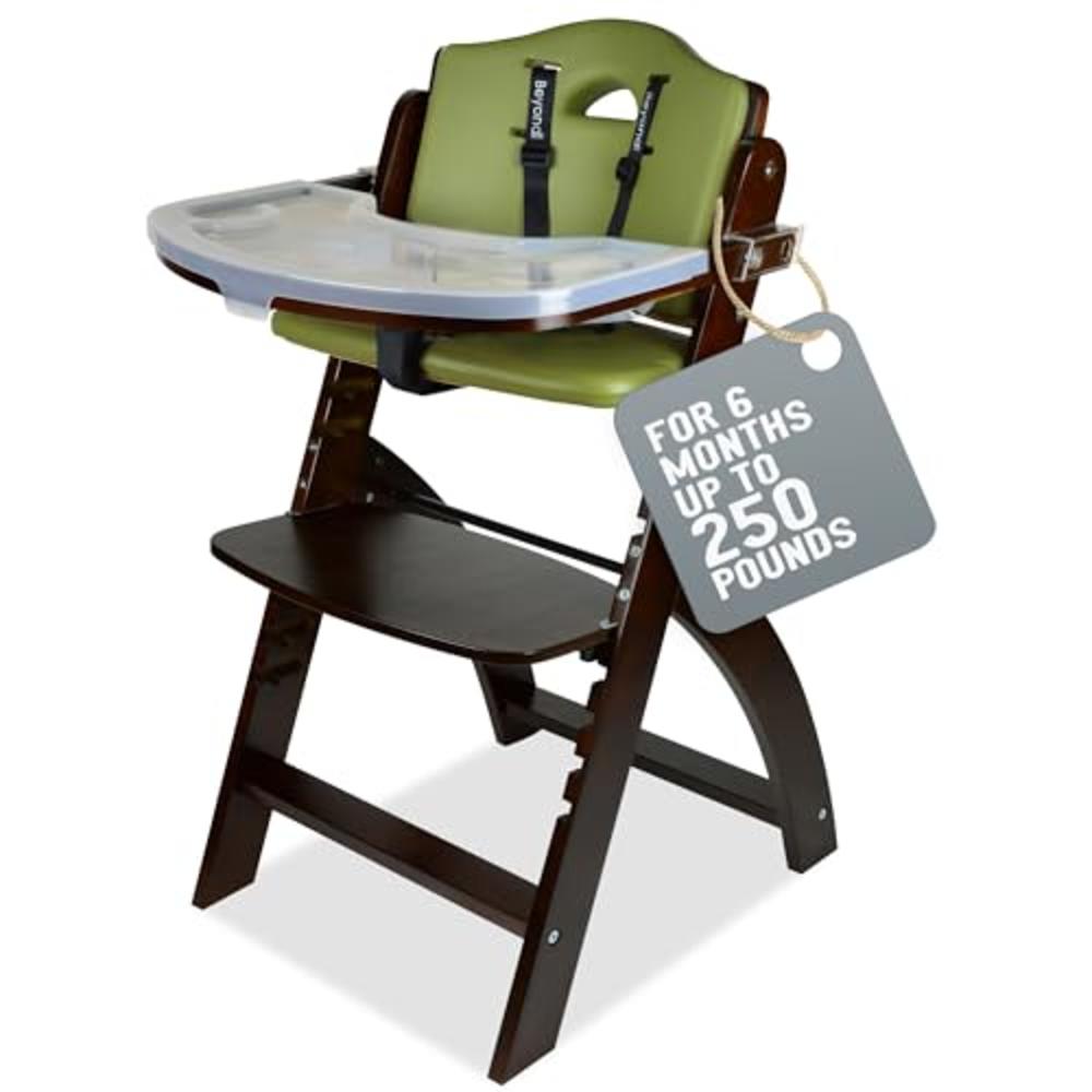 Abiie Beyond Junior Convertible Wooden High Chairs for Babies & Toddlers. 3-in-1 Adjustable High Chair with Removable Tray, Easy