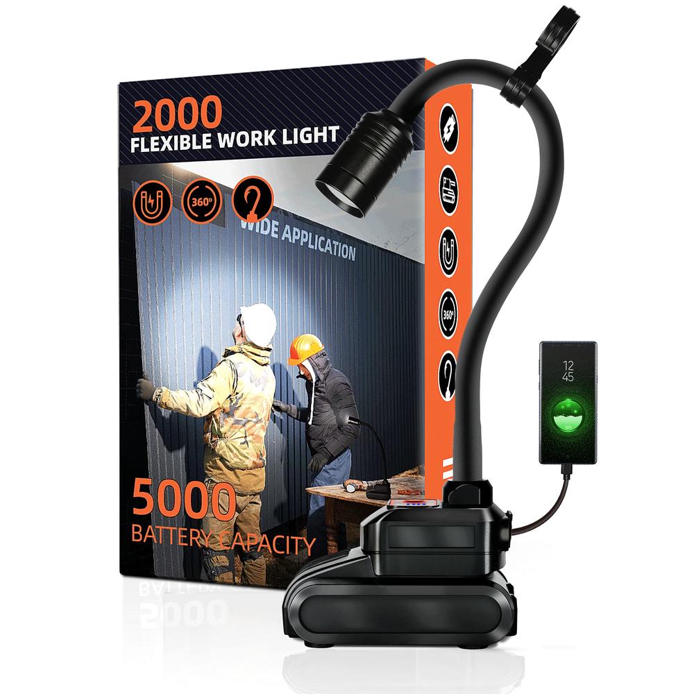 Favorlite LED Work Light, 2000 Lumen Flexible Gooseneck Flashlight with ...