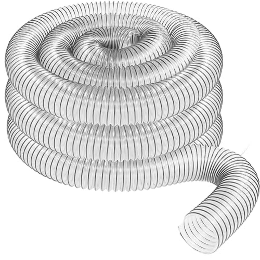 Fulton 2 1/2" x 20' Clear PVC Dust Collection Hose For Use with Dust Collectors with 2-1/2" Ports. Ideal for Shop Vacuums