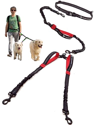 Pet Dreamland Exquisite Double Dog Leash for Large Dogs | Hands Free Dog Leash 2 Dogs | Waist Dog Leash for Large Dogs | Two Dog Leash for Lar
