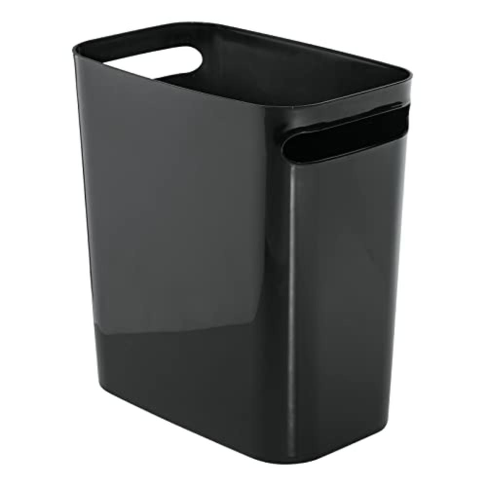 mDesign Plastic Slim Large 2.5 Gallon Trash Can Wastebasket, Classic Garbage Container Recycle Bin for Bathroom, Bedroom, Kitche