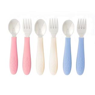Elk and Friends Kids Silverware with Silicone Handle, Childrens Safe  Flatware, Toddler Utensils