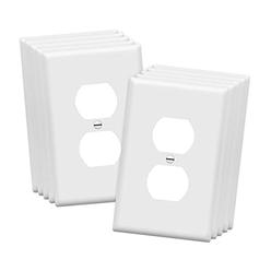 ENERLITES Mid-Size Duplex Receptacle Outlet Wall Plate, Electrical Outlet Covers Plates, Midway Size 1-Gang 4.88" x 3.11", Polyc