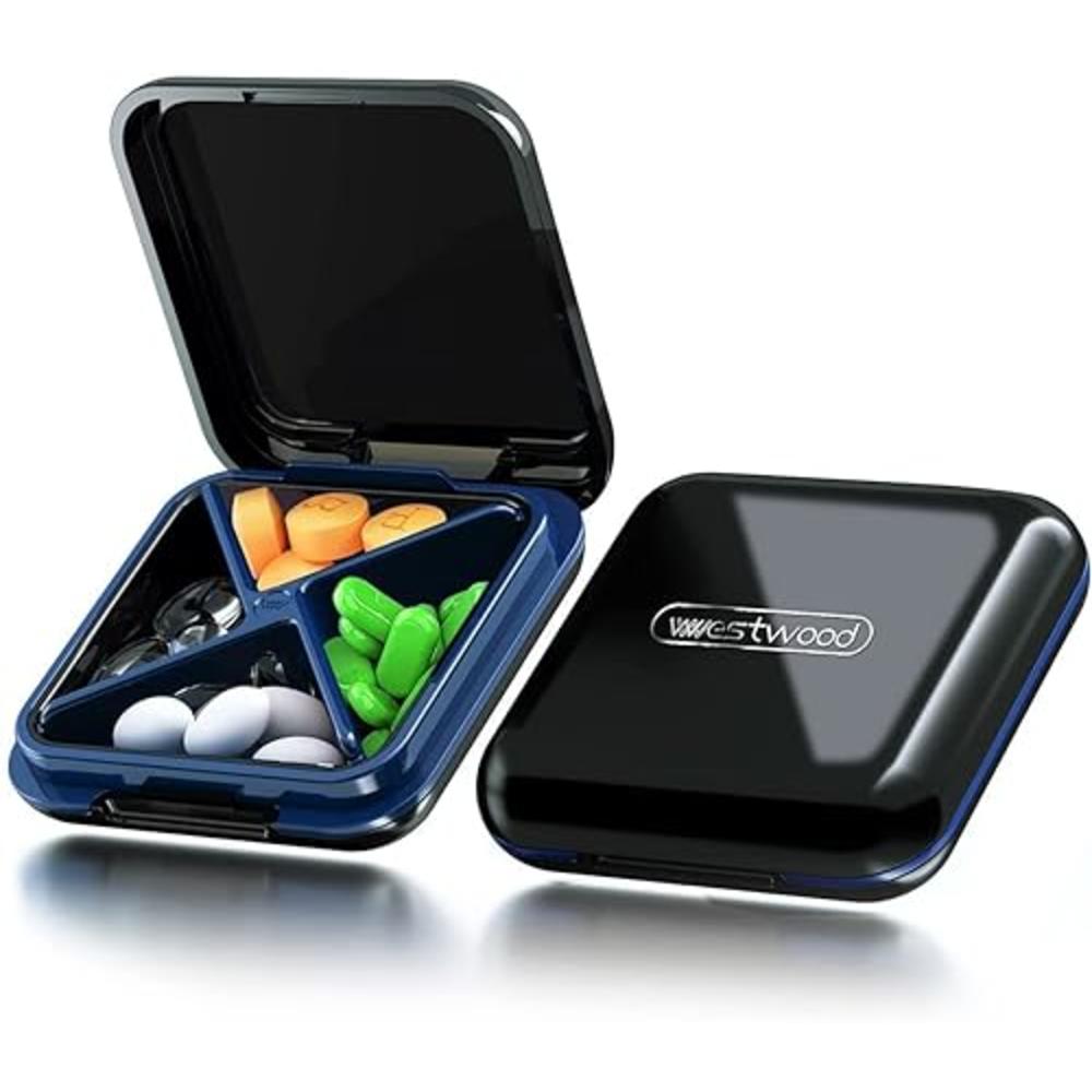 Dtouayz Daily Pill Organizer, Pill Box for Purse - Dtouayz Travel Pill Case, Vitamin Supplement and Medication Dispenser Waterproof 6 Co