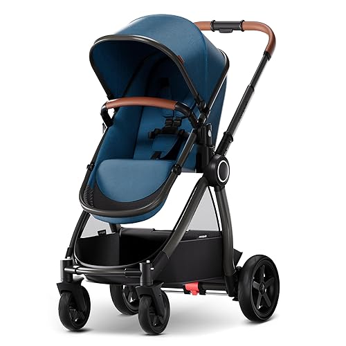 Mompush Ultimate2 Baby Stroller, Premium Convertible Full-Size Bassinet Stroller for Toddler, Newborn Stroller with Reversible S