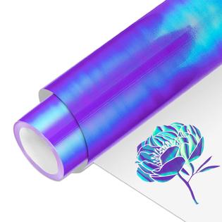 VINYL FROG Holographic Heat Transfer Vinyl 12x 40(2 by 12x 20/Sheet)  Purple Blue Hyacinth Opal Iron on Viny for Clothing and