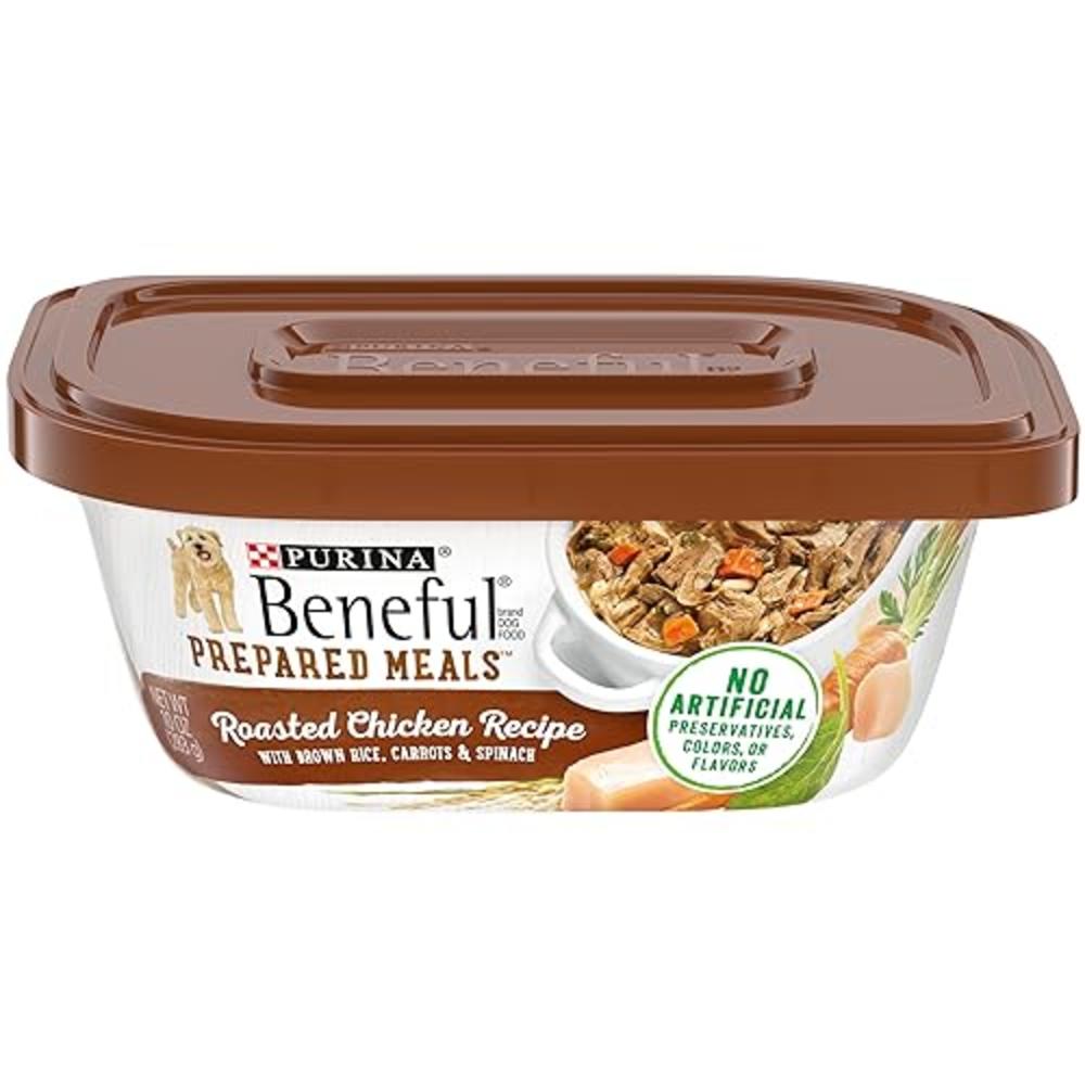 Beneful Purina Beneful High Protein, Wet Dog Food With Gravy, Prepared Meals Roasted Chicken Recipe - (8) 10 oz. Tubs