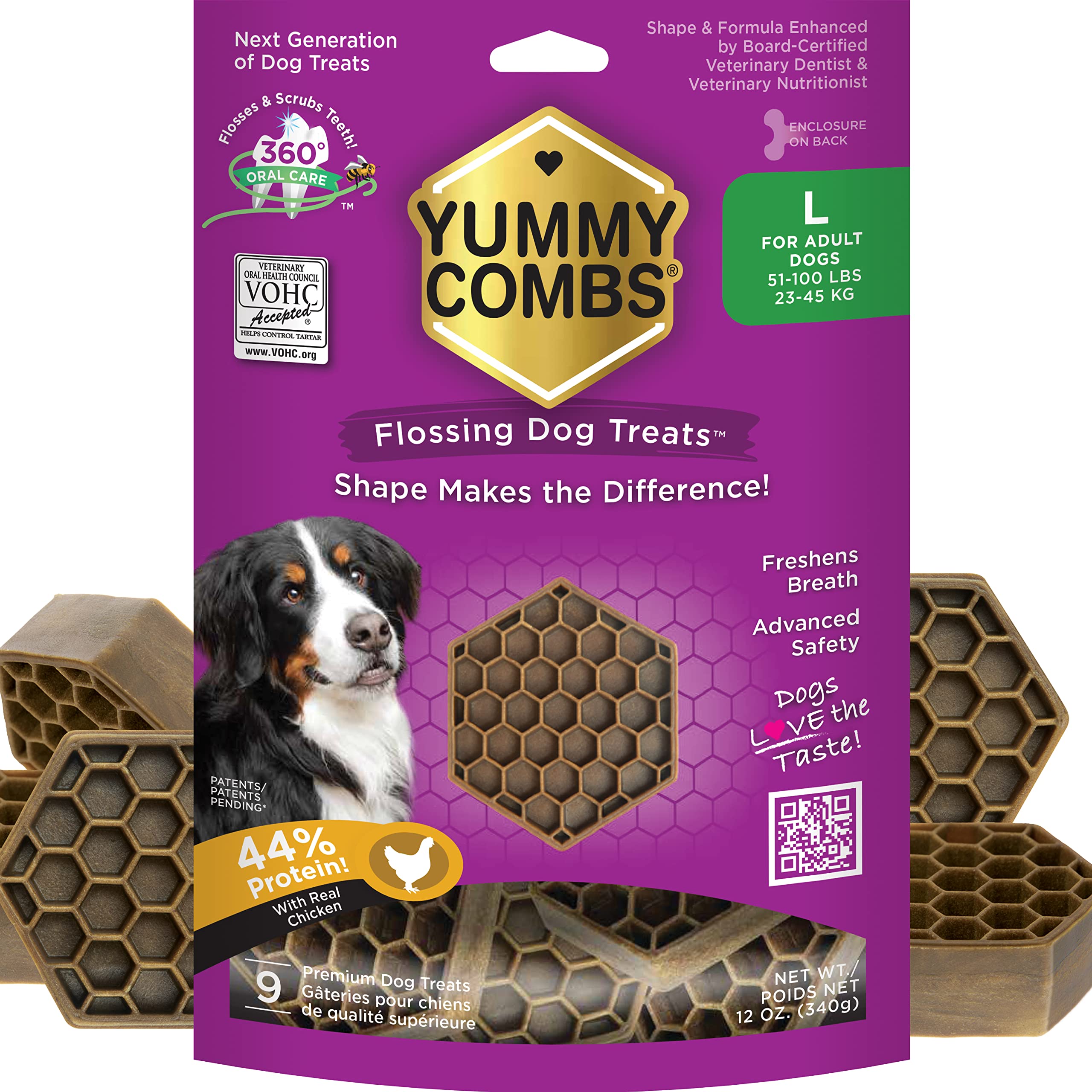 Yummy Combs Dog Dental Treats | Vet VOHC Approved | Protein Treat | Dental Care & Cleaning Comb Shape | Yummy Dog Treats | Denta