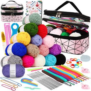 Coopay Crochet Kit for Beginner Adult Kids, 16 Colors Yarn Crochet Animal  Kit with Instructions, Portable Crochet Starter Kit Do