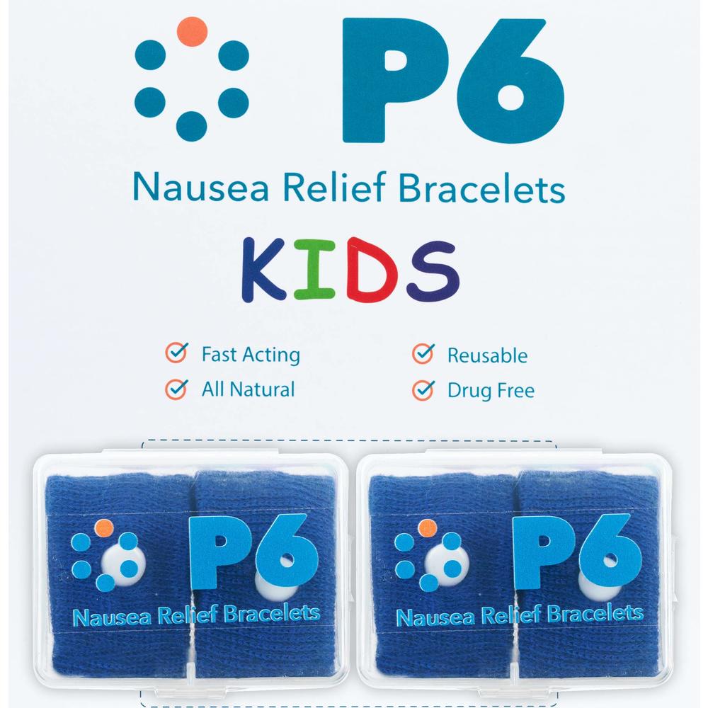 P6 Motion Sickness Bands for Kids Children’s Wristbands for Anti Nausea Sea Cruise Travel Car Sickness All-Natural Non Drowsy Re