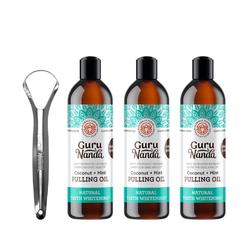 GuruNanda Coconut Oil Pulling with 7 Natural Essential Oils and Vitamin D, E, K2, Alcohol Free Mouthwash (Mickey D), Helps with 
