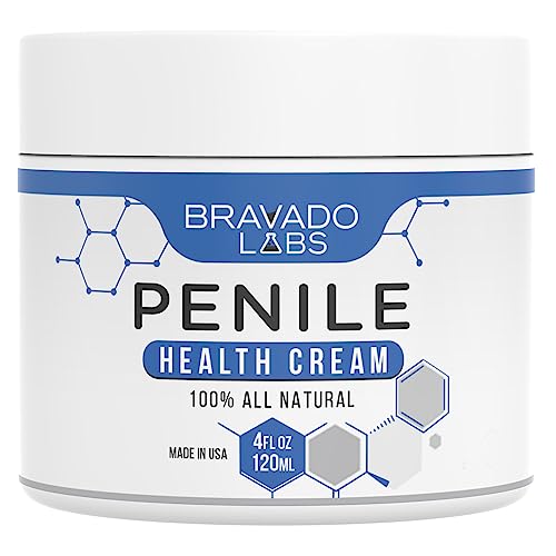 Bravado Labs Premium Penile Health Cream - 100% Natural Penile Cream Moisturizer to Increase Sensitivity for Men - Anti-Chafing 
