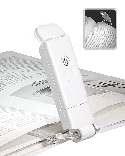 DEWENWILS USB Rechargeable Book Reading Light, 2 Brightness Levels, LED Clip on Book Light for Reading in Bed, Eye Care Book Lam