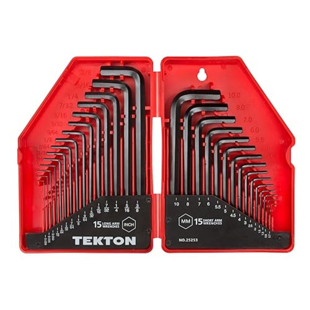 TEKTON Hex Key Wrench Set, 30-Piece (.028-3/8 in., .7-10 mm) | 25253