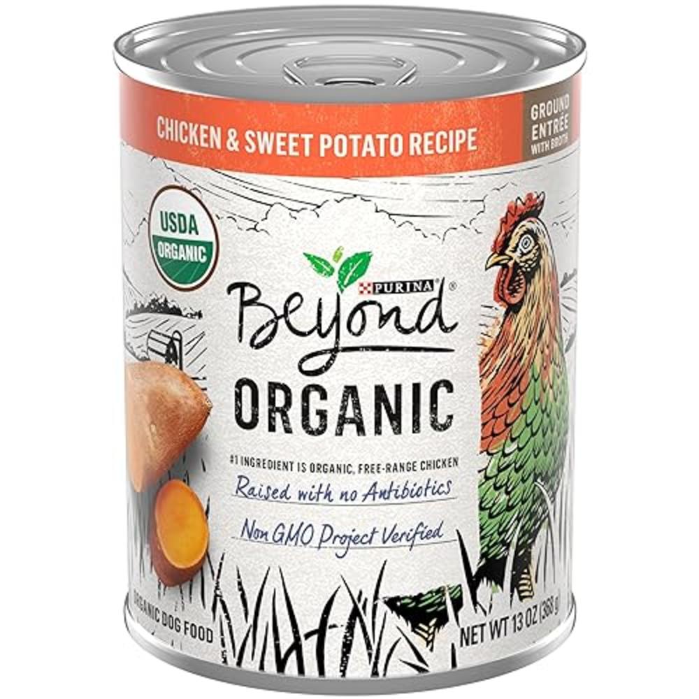 BEYOND Purina Beyond Organic Wet Dog Food, Organic Chicken & Sweet Potato Adult Recipe Ground Entrée With Broth - 13 oz. Can