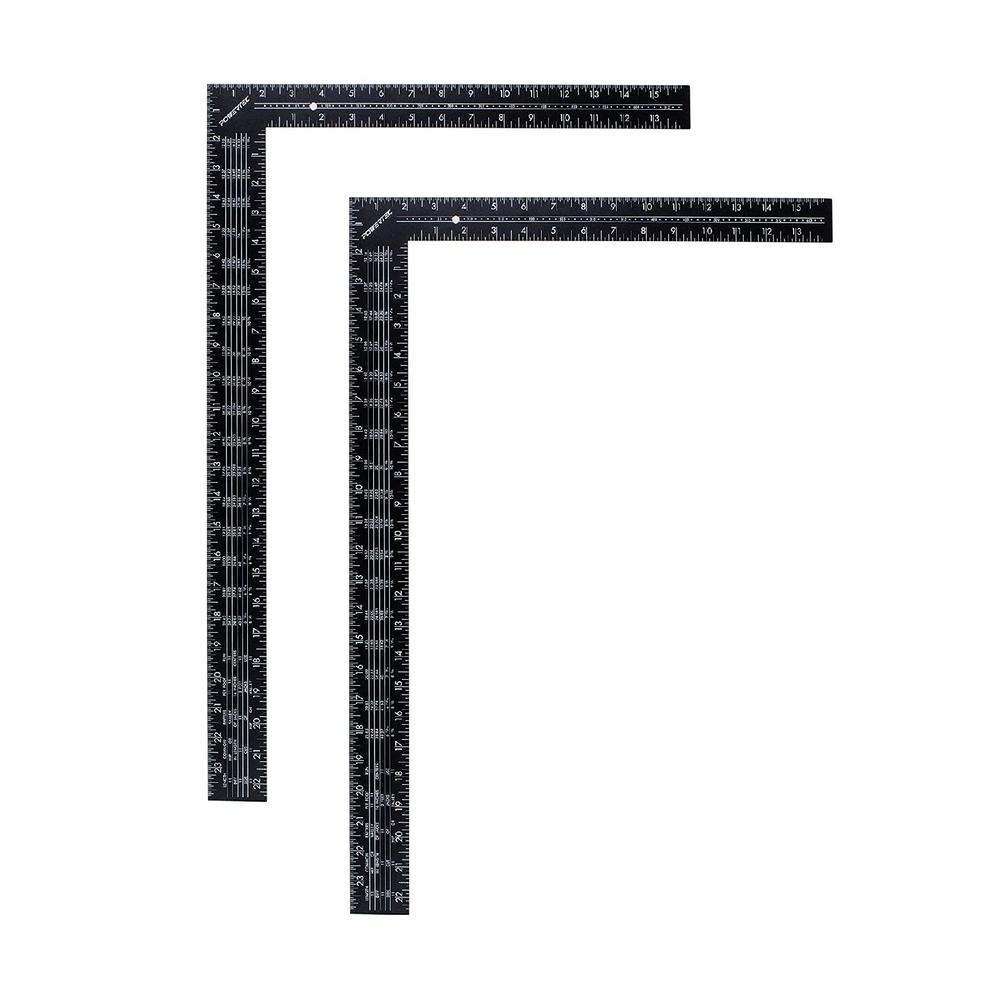 POWERTEC 80008-P2 16 Inch x 24 Inch Steel Framing Square with Rafter ...