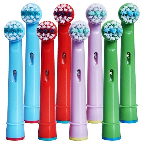 Anboo Kids Toothbrush Replacement Heads for Oral-B, Extra-Soft Bristles, Fits for Both Electric and Battery Braun Brushes, Except Vita