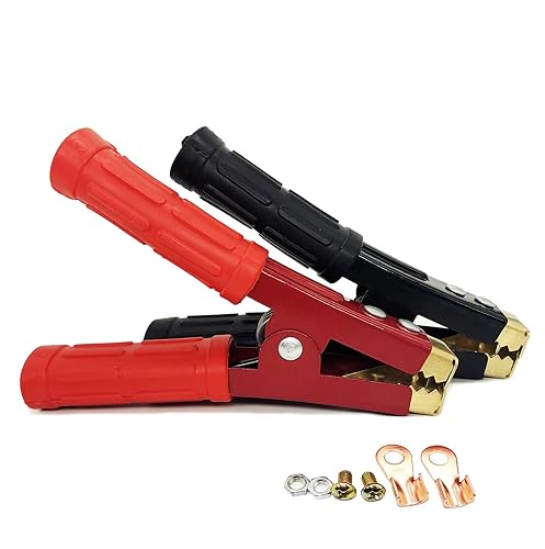 QKUDNGHY 100A/800A/1500A Heavy Duty Crocodile Clamp Pure Copper Car Battery Charger Clamps Power Replacement Battery Alligator Clips Jump