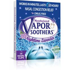 Vapor Soothers Nasal Dilator Clips, Instant Nasal Congestion Relief, Nighttime Lavender, 14 Count, Drug-Free