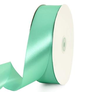 TONIFUL 1-1/2 Inch (40mm) x 100 Yards Turquoise Blue Wide Satin Ribbon  Solid Fabric Ribbon for Gift Wrapping Chair Sash Valentin
