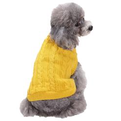 CHBORCHICEN Small Dog Sweaters Knitted Pet Cat Sweater Warm Dog Sweatshirt Dog Winter Clothes Kitten Puppy Sweater (X-Small,Yellow)