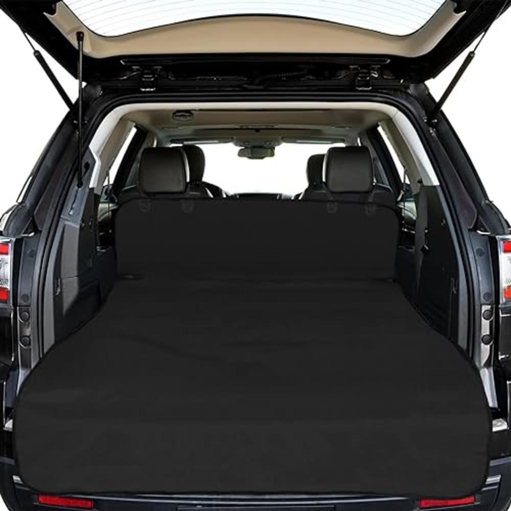 F-color SUV Cargo Liner for Dogs - Waterproof Pet Cargo Liner, Comfort Dog Cargo Cover with Bumper Flap Protector, Scrachproof L