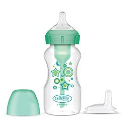 Dr. Brown's Natural Flow® Anti-Colic Options+™ Wide-Neck Sippy Bottle Starter Kit, 9oz/270mL, with Level 3 Medium-Fast Flow Nipp