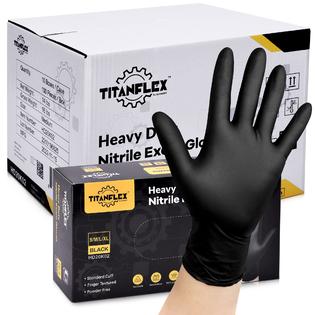 TITANflex TitanFlex Disposable Nitrile Exam Gloves, 6-mil, Black