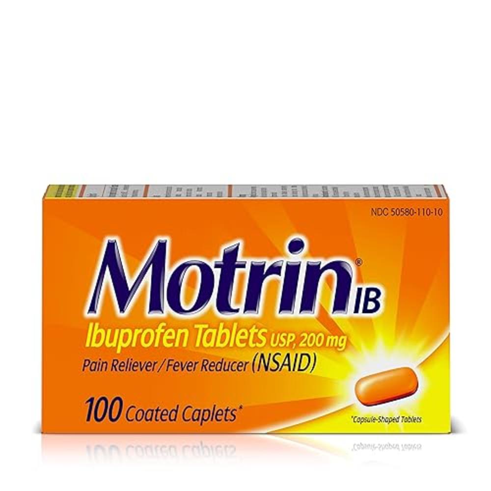 Motrin IB, Ibuprofen 200mg Tablets for Fever, Muscle Aches, Headache & Back Pain Relief, 100 ct.