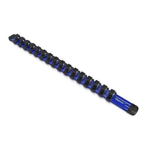 Olsa Tools 1/2-Inch Drive Aluminum Socket Organizer | Premium Quality Socket Holder (Blue)