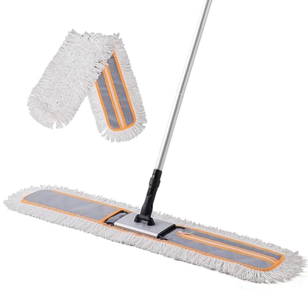 CLEANHOME 36” Commercial Dust Mop for Hardwood Floor Cleaning, Heavy Duty Push Broom Mop Hotel Company Household Cleaning Suppli