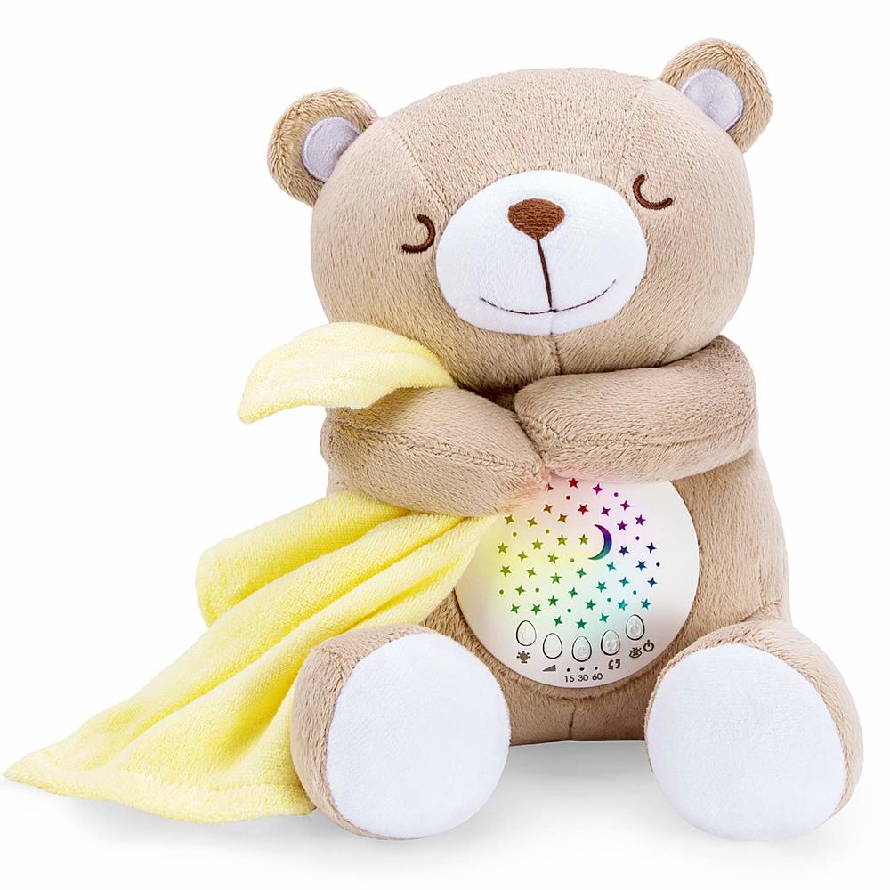 BEREST Rechargeable Baby Sleep Soother Smile Bear, Mom's Heartbeat Baby Cry Sensor Lullabies & Shusher Sound Soother, Nursery De