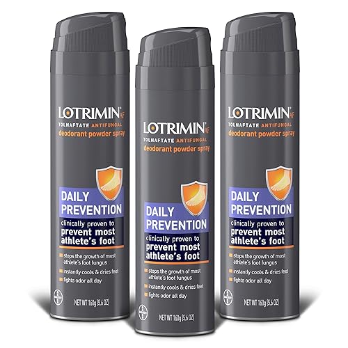 Lotrimin AF Athlete's Foot Daily Prevention Deodorant Powder Spray, Tolnaftate Antifungal, Clinically Proven Antifungal Preventi