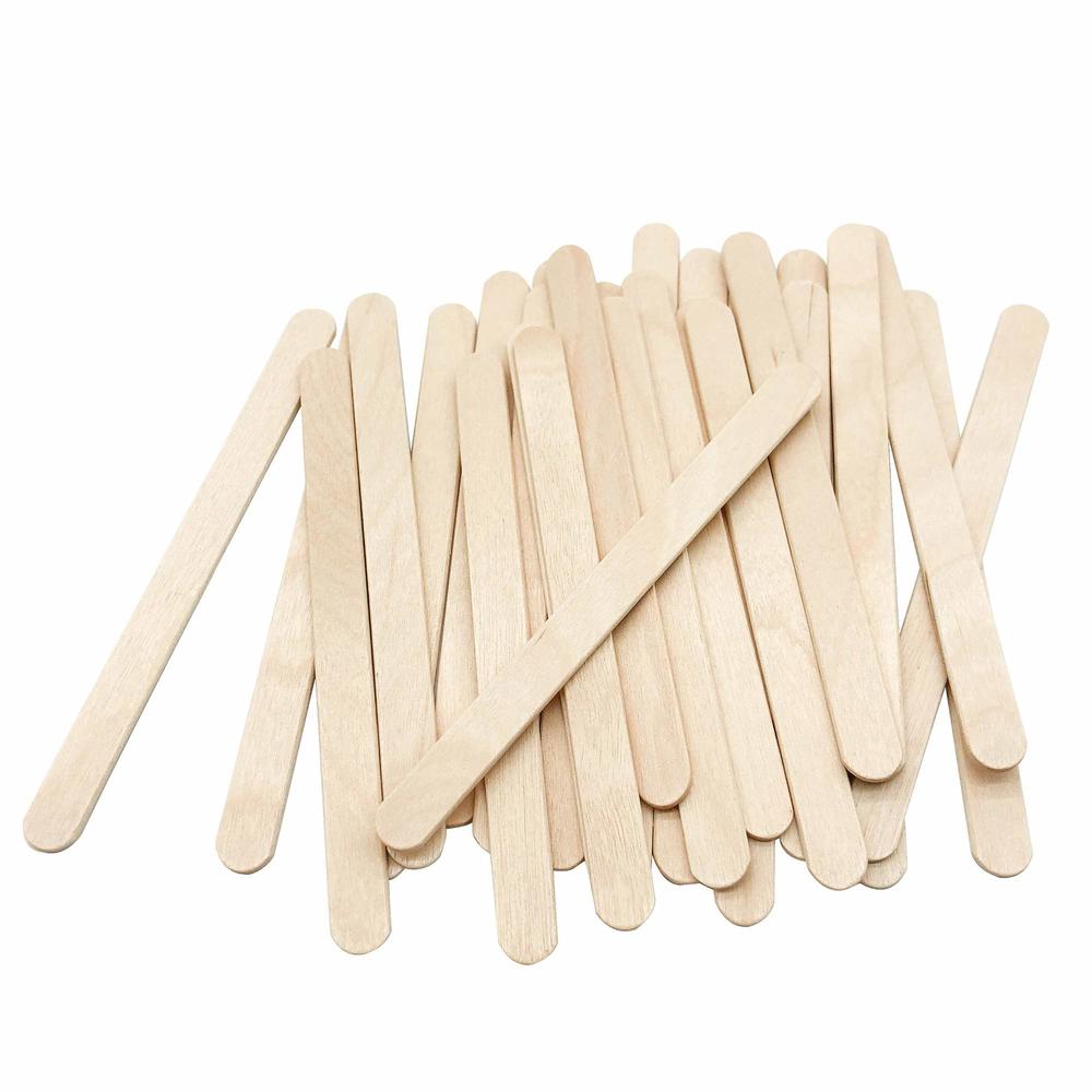 KTOJOY 200 Pcs Craft Sticks Ice Cream Sticks Natural Wood Popsicle Craft Sticks 4.5 inch Length Treat Sticks Ice Pop Sticks for 