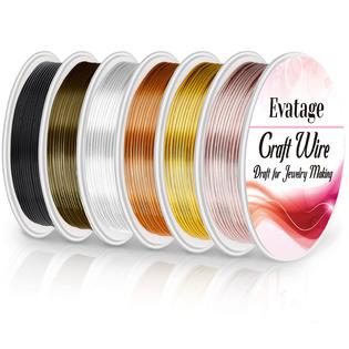 18 Gauge Wire for Jewelry Making, Evatage 6 Rolls Jewelry Craft
