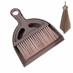 Meioro Mini Broom Dustpan Set Cute Little Whisk Broom Hand Brush and Dust Pan, Small Cleaning Sweeper Broom for Desk Keyboard Car Campi