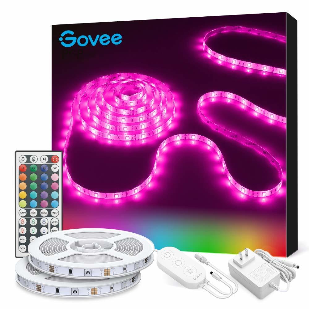 Govee LED Strip Lights, 32.8FT RGB LED Lights with Remote Control, 20 Colors and DIY Mode Color Changing LED Lights, Easy Instal
