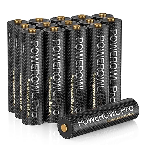 POWEROWL Rechargeable AAA Batteries PRO, High Capacity 1100mAh, Premium NiMH Triple A Battery -16 Count
