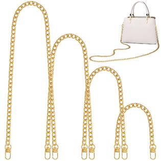 Gondiane 4 Sizes Flat Purse Chain Strap Crossbody Bag Replacement Strap with Metal Buckles(47.2/31.5/15.7/7.9 Inches, Gold)