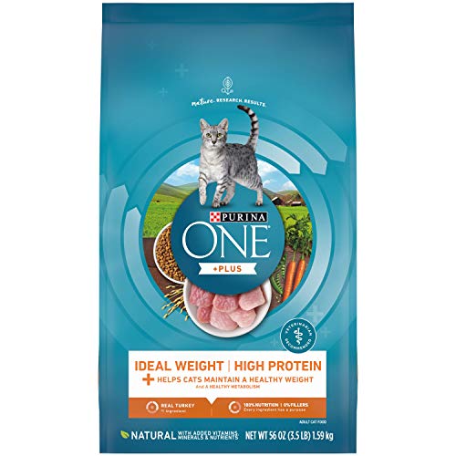 Purina ONE High Protein, Healthy Weight Dry Cat Food, +Plus Ideal Weight With Turkey - 3.5 lb. Bag