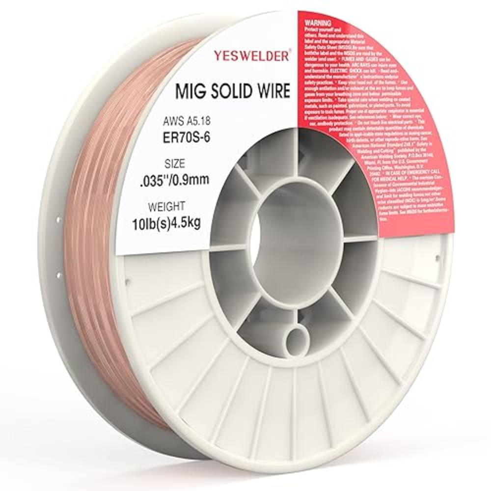 YESWELDER ER70S-6 .035-Inch on 10-Pound Spool Carbon Steel Mig Solid Strong ABS Plastic Spool Welding Wire